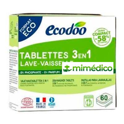 LAVAVAJILLAS MAQUINA TABLETAS 3 EN 1  60 PASTILLAX12 GR ECODOO