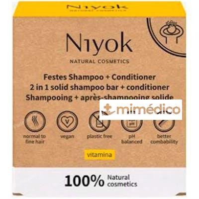 CHAMPU + ACONDICIONADOR SOLIDO VITAMINA 80 GR NIYOK