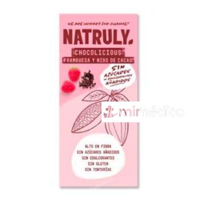 CHOCOLATE CON FRAMBUESA  Y NIBS DE CACAO TABLETA 85 GR BIO NATRULY