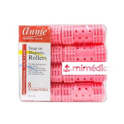 ROLOS PARA EL CABELLO GRANDES COLOR ROSA 8 UDS ANNIE