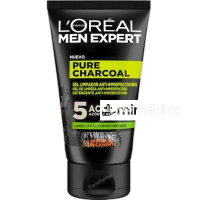 MEN EXPERT PURE CHARCOAL GEL LIMPIADOR 100 ML LOREAL PARIS