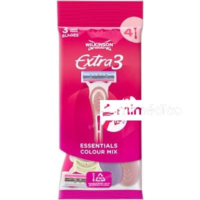 AFEITADORA DESECHABLE PARA MUJERES EXTRA 3 BEAUTY  4 UNIDADE WILKINSON