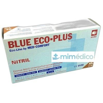 GUANTE DE NITRILO ECO BLUE MEDCONFORT 100 UNIDADES AMPRI