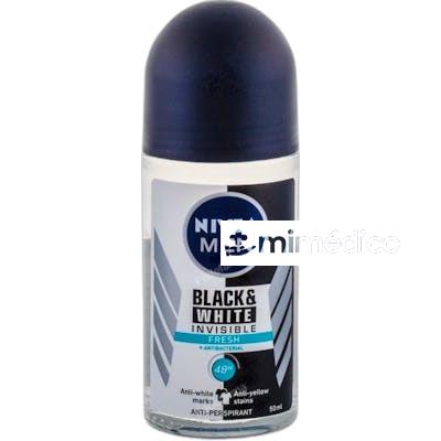 DESODORANTE ROLL ON MEN INVISIBLE FOR BLACK  WHITE FRESH 48H NIVEA