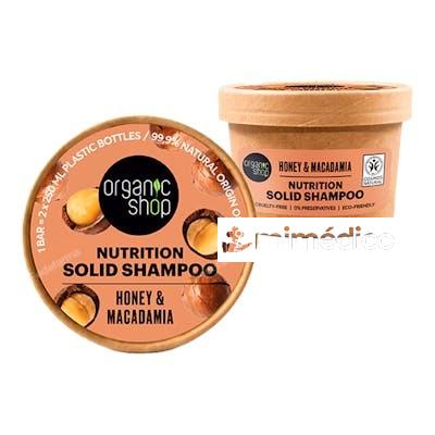 CHAMPU SOLIDO NUTRITIVO MIEL Y MACADAMIA, 60 G ORGANIC SHOP