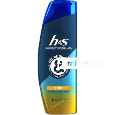 GEL DE DUCHA Y CHAMPU ANTICASPA SPORT 300ML HS