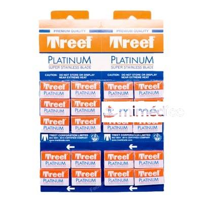 TREET CUCHILLAS PLATINUM SUPER STAINLESS 20 X 5 100 PIEZAS TREET