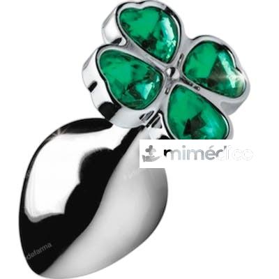 XR BRANDS LUCKY CLOVER GEM PLUG ANAL MEDIO TREBOL PLATA XR BRANDS