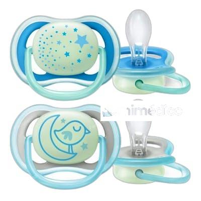 AVENT 2 CHUPETES ULTRA AIR NOCTURNOS NINO 618 MESES 6 MESES AVENT