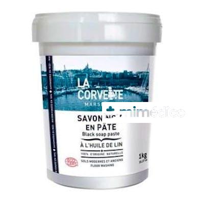 PASTA JABON NEGRO ACEITE DE LINO 1KG LA CORVETTE