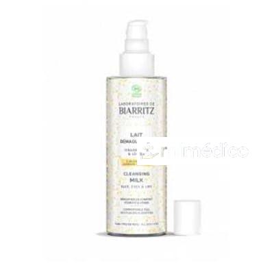 LECHE LIMPIADORA DESMAQUILLANTE CARA OJOS  LABIOS 200 ML ALGA MARIS - LAB. BIARRITZ