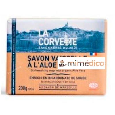 JABON SOLIDO LAVAPLATOS BICARBONATO Y ALOE VERA 200 GR LA CORVETTE