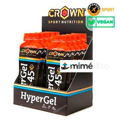 HYPERGEL 45 FRESA + CAFEINA FRESA CAFEINA 10 X 75G CROWN SPORT NUTRITION