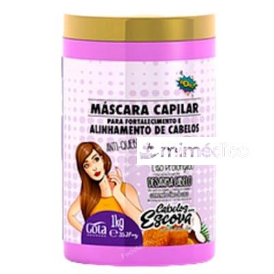 MASCARA FORTALECIMENTO CABELOS C/ ESCOVA 1KG GOTA DOURADA