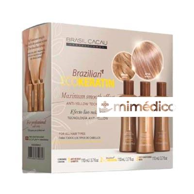 KIT BRASILIAN ECOKERATIN TRAT.  3X110ML BRASIL CACAU PROFESSIONAL