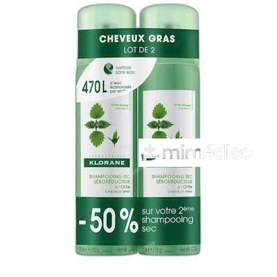 CHAMPU SECO A LA ORTIGA 2 X 150 ML 2 UNIDADES KLORANE