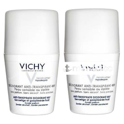 DESODORANTE ANTITRANSPIRANTE 48H ROLL ON PIEL SENSIBLE 2 X 5 VICHY