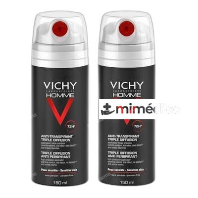 HOMME DESODORANTE ANTITRANSPIRANTE TRIPLE DIFUSION 2 X 150 M VICHY