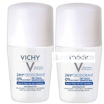 DESODORANTE 24H SIN SALES DE ALUMINIO ROLL ON 2 X 50 ML NA VICHY