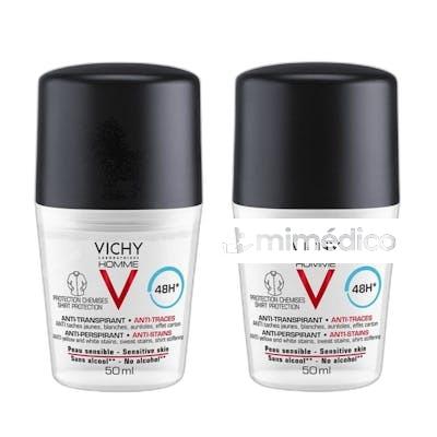 HOMME DESODORANTE ANTITRANSPIRANTE ANTIMANCHAS 48H 2 X 50 ML VICHY