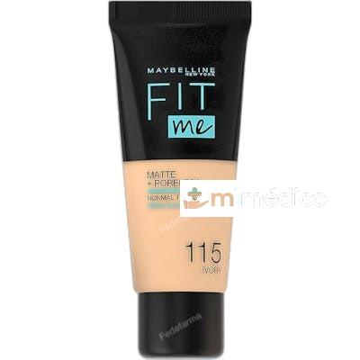 FIT ME MATTE PORELESS BASE DE MAQUILLAJE 30 ML 115 IVORY TU MAYBELLINE