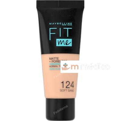 FIT ME MATTE PORELESS BASE DE MAQUILLAJE 30 ML 124 SOFT SAN MAYBELLINE