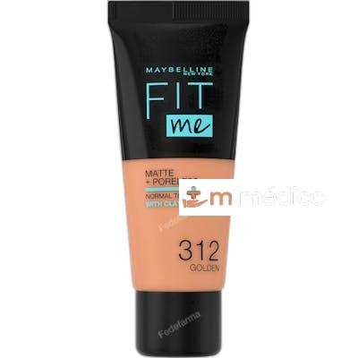 FIT ME MATTE PORELESS BASE DE MAQUILLAJE 30 ML 312 GOLDEN MAYBELLINE