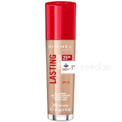 BASE DE MAQUILLAJE LASTING FINISH 25H 30 ML 200 SOFT BEIGE RIMMEL LONDON