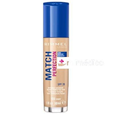 BASE DE MAQUILLAJE MATCH PERFECTION SPF20 30 ML 100 IVORY RIMMEL LONDON