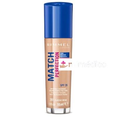 BASE DE MAQUILLAJE MATCH PERFECTION SPF20 30 ML 201 CLASSIC RIMMEL LONDON