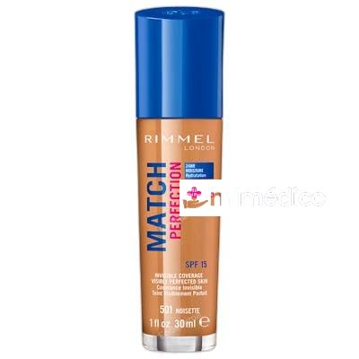 BASE DE MAQUILLAJE MATCH PERFECTION FUNDATION SPF15 30 ML 50 RIMMEL LONDON