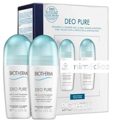 DESODORANTE PURE ROLL ON 2 X 75 ML NA BIOTHERM