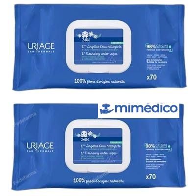 1ERS CUIDADOS BEBE DUO TOALLITAS DE AGUA LIMPIADORAS 2 X 70 URIAGE
