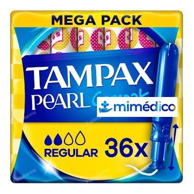 COMPAK PEARL TAMPON REGULAR 36 UNIDADES TAMPAX