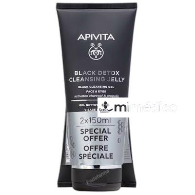 FACE CLEANSING GEL LIMPIADOR NEGRO ROSTRO Y OJOS 2 X 150 ML APIVITA