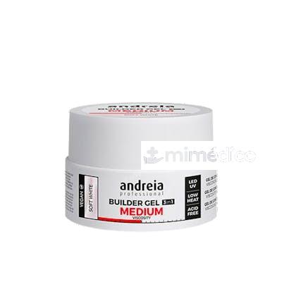 BUILDER GEL VISCOSIDAD MEDIA 22 GR SOFT WHITE ANDREIA PROFESSIONAL