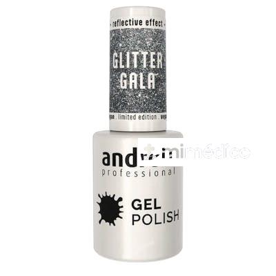 GEL POLISH ESMALTE EN GEL GLITTER GALA 105 ML GG1 PLATA CON ANDREIA PROFESSIONAL