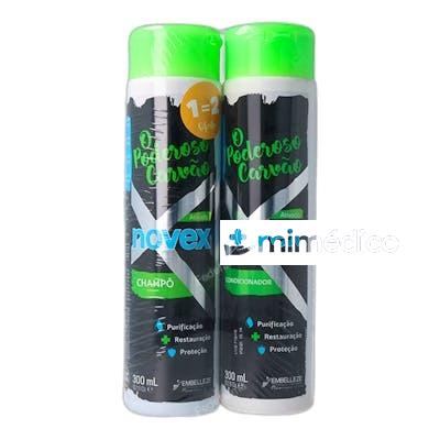 POWERFUL CHARCOAL PACK DETOX CHAMPU ACONDICIONADOR NA NOVEX