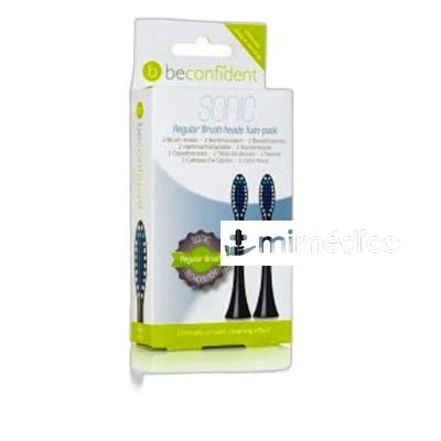 CABEZALES DE CEPILLO REGULAR SONIC 2 PIEZAS WHITE BECONFIDENT