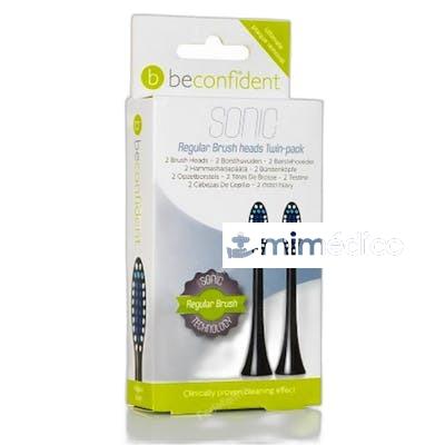 CABEZALES DE CEPILLO REGULAR SONIC 2 PIEZAS BLACK BECONFIDENT