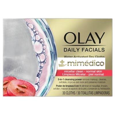 CLEANSE DAILY FACIALS TOALLITAS LIMPIADORAS SECAS 30 UDS NA OLAY