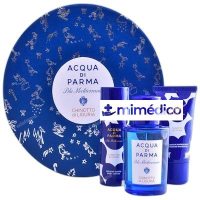 BLU MEDITERRANEO CHINOTTO DI LIGURIA LOTE 3 PIEZAS NA ACQUA DI PARMA