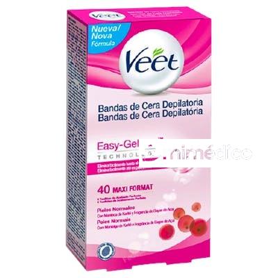 BANDAS DE CERA DEPILATORIA PIEL NORMAL EASY GELWAX 40 UDS NA VEET