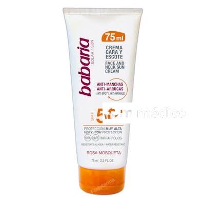 CREMA FACIAL SOLAR ROSA MOSQUETA SPF50 75 ML NA BABARIA