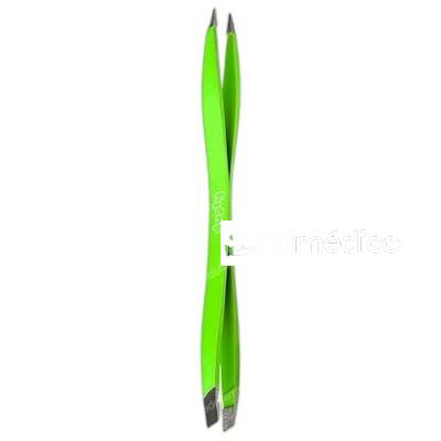PINZA DEPILAR DE DOBLE PUNTA FINA OBLICUA VERDE NA BETER