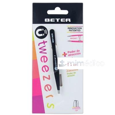 PINZA DEPILAR MAGNETICA PUNTA RECTA NEGRA NA BETER