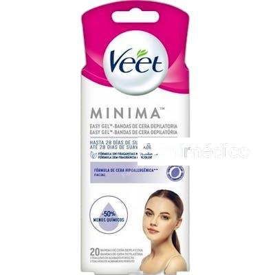 BANDAS DE CERA DEPILATORIA FACIAL MINIMA HIPOALERGENICAS 20 VEET