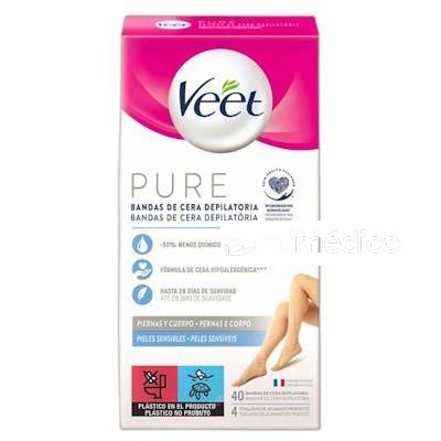 BANDA DEPILATORIA CORPORAL PARA PIEL SENSIBLE 40 UDS NA VEET