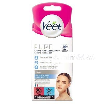 BANDAS DE CERA PURE FACIAL PIEL SENSIBLE 40 UNIDADES NA VEET