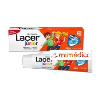 LACER JUNIOR GEL DENTAL 6 ANOS FRESA 75 ML PPM 1500 FLUOR LACER
